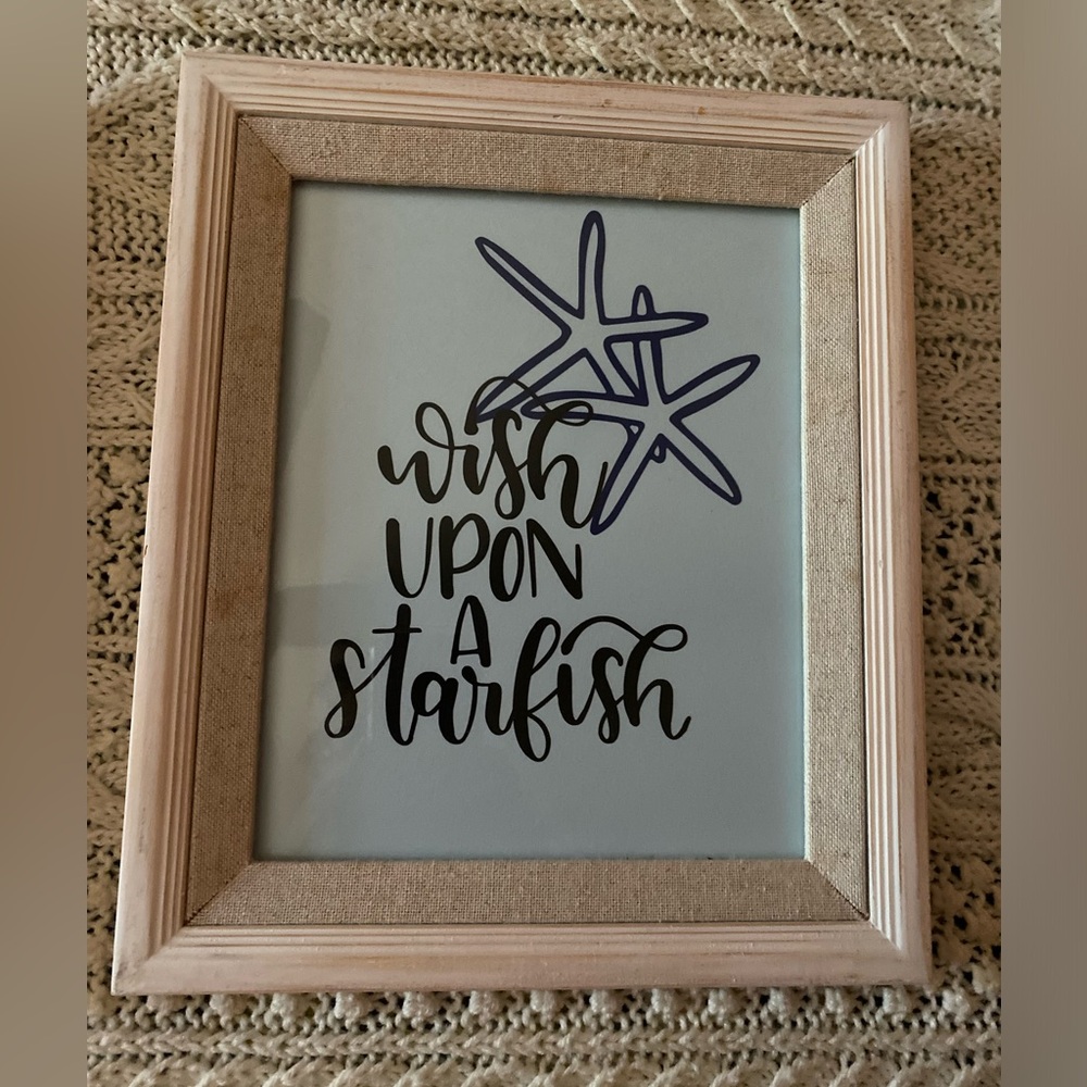 Coastal Starfish Wall Art with Natural Frame